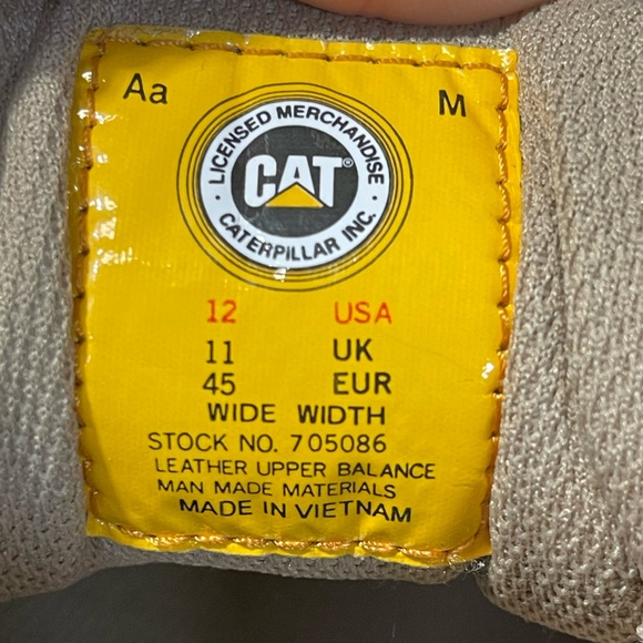 CATERPILLAR CAT TAN MENS LACE UP SNEAKERS MENS SIZE 12 WIDE EXCELLENT CONDITION - Picture 3 of 8